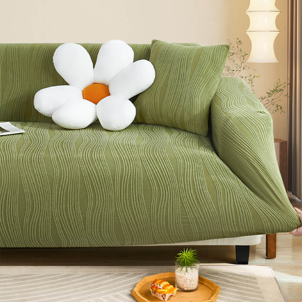 Housse de canapé anti-rayures à couverture complète extensible en jacquard