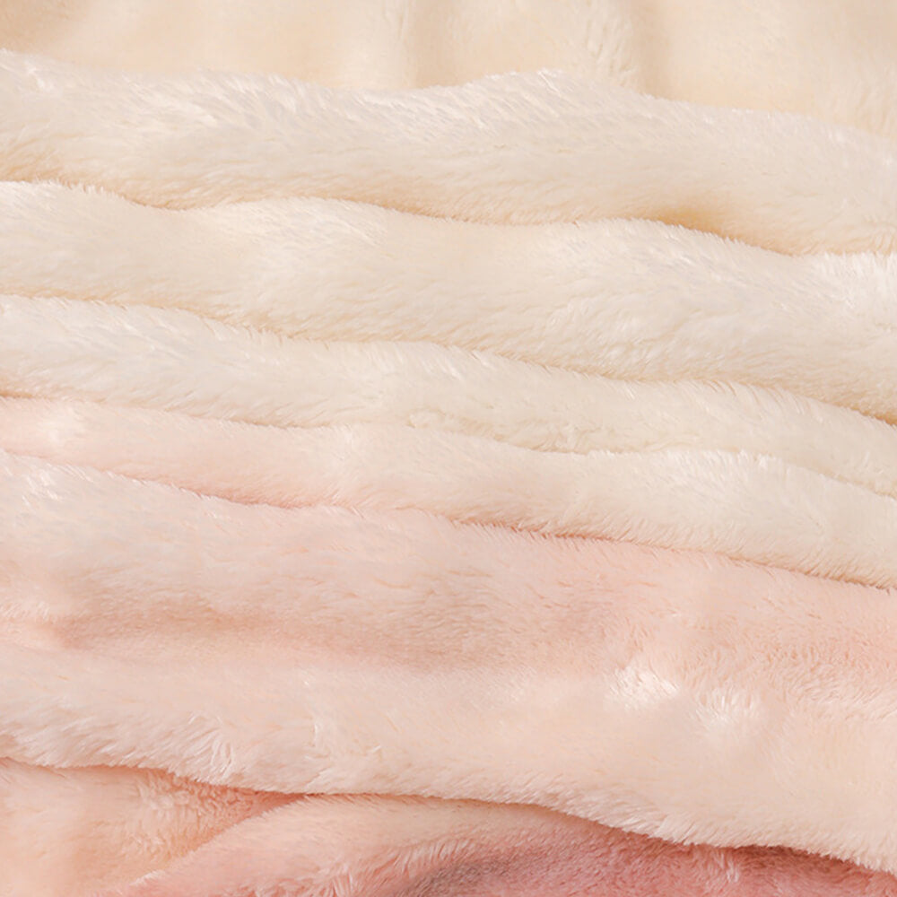 Drap plat de couverture douce en fausse fourrure de lapin dégradé de luxe