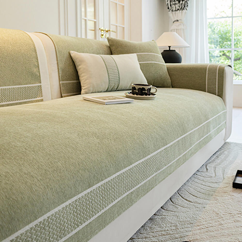 Coperchio di divano a graffio di Chenille Jacquard Wide Edge Design