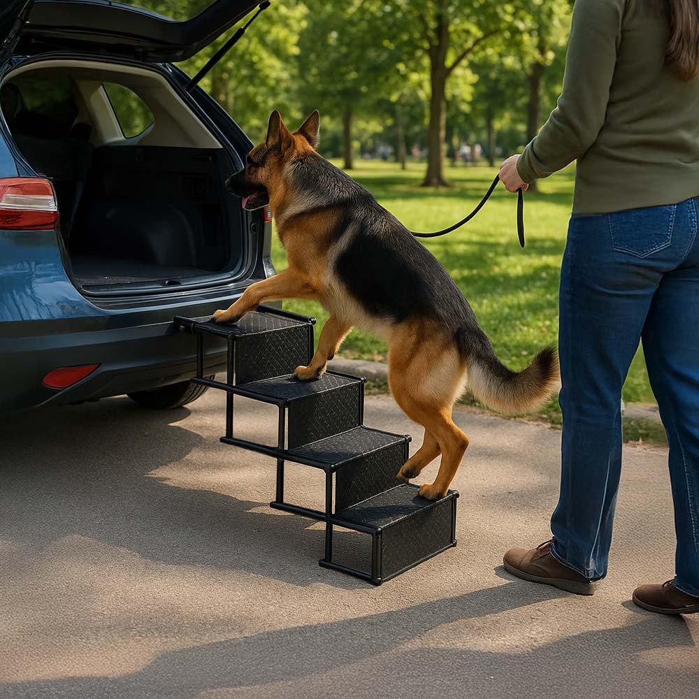 Viaggia per le scale per auto non slip per cani a 4 fasi portatili