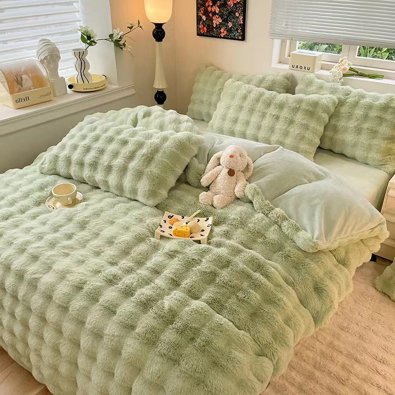 Foglio di pelliccia di coniglio finto addensato comfort