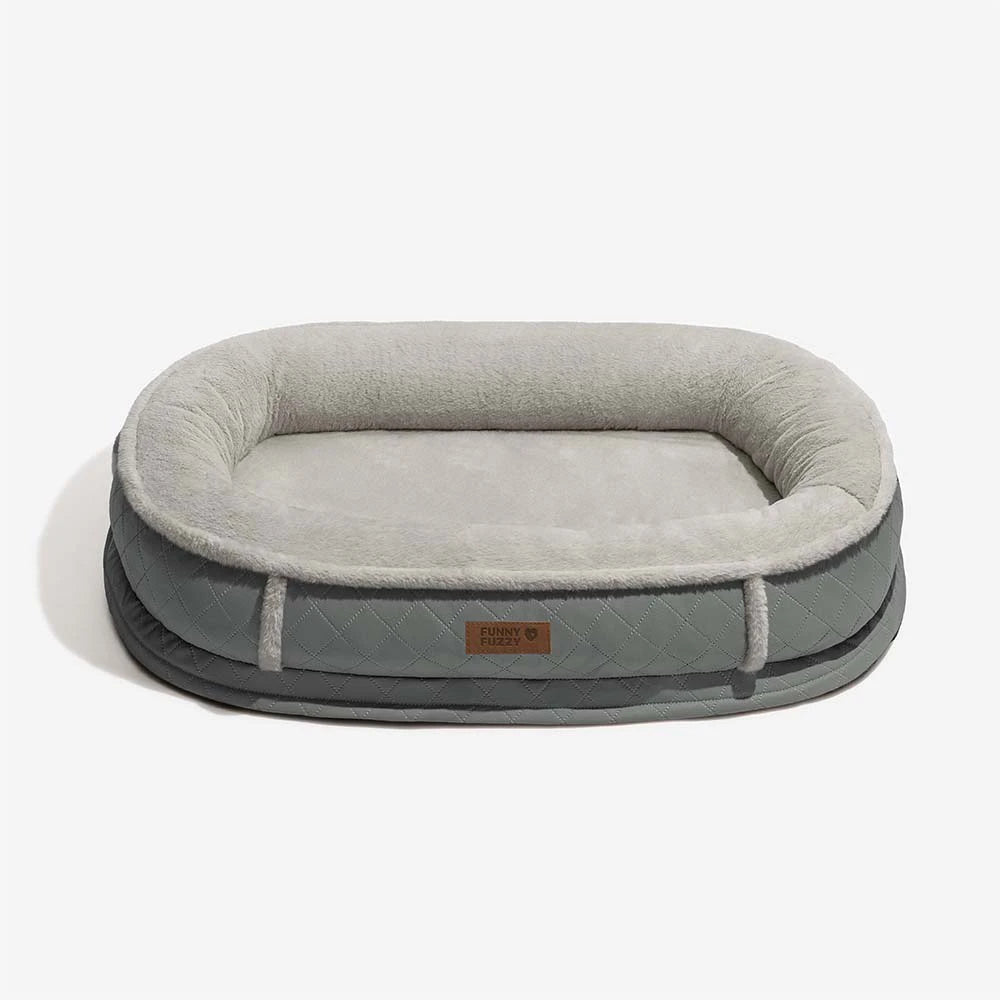 Deluxe Faux Leather & Plush Removable Orthopedic Donut Dog Bed - WarmNest