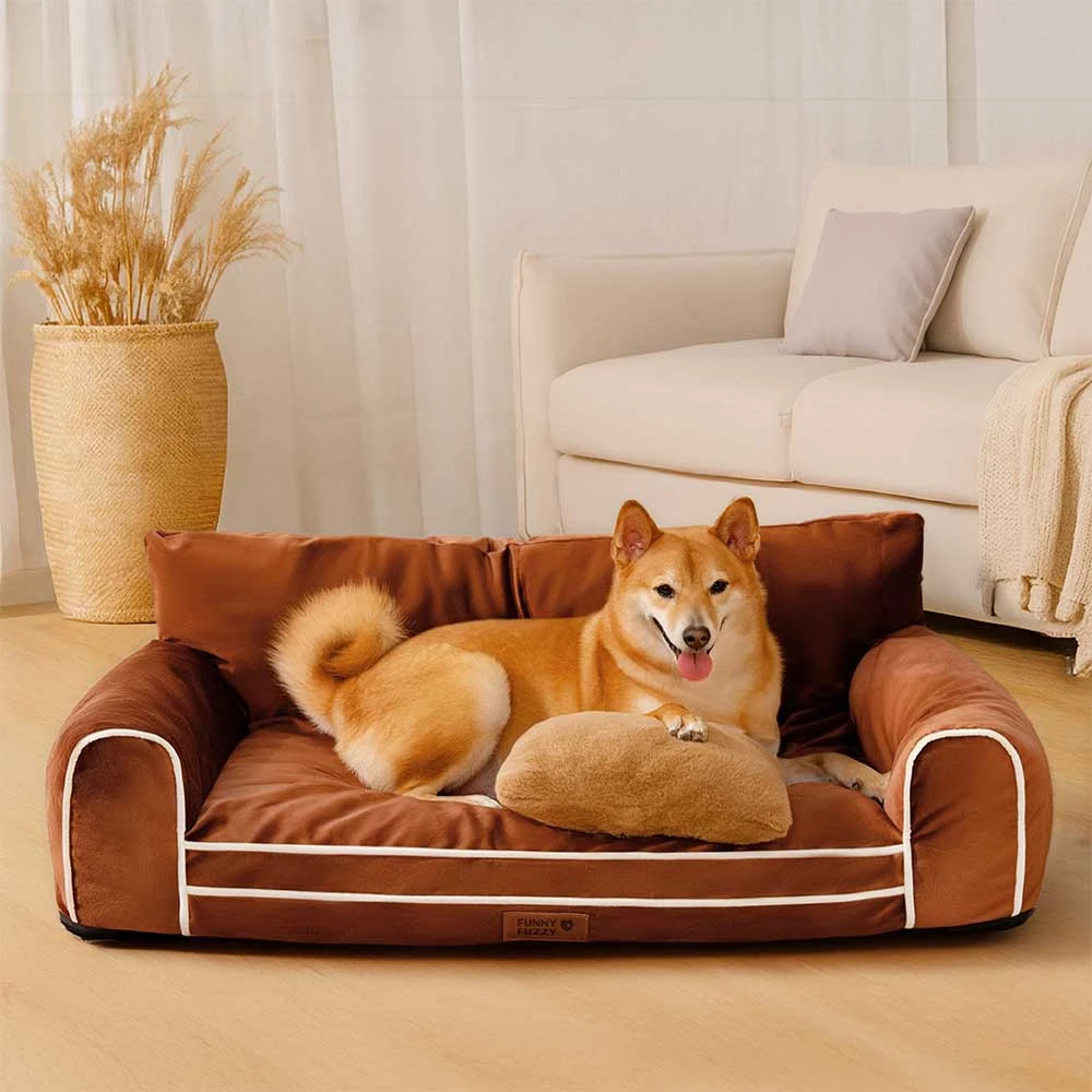 Deluxe Silk Velvet extraíble Bed ortopédico para perros con almohada - Regalrest