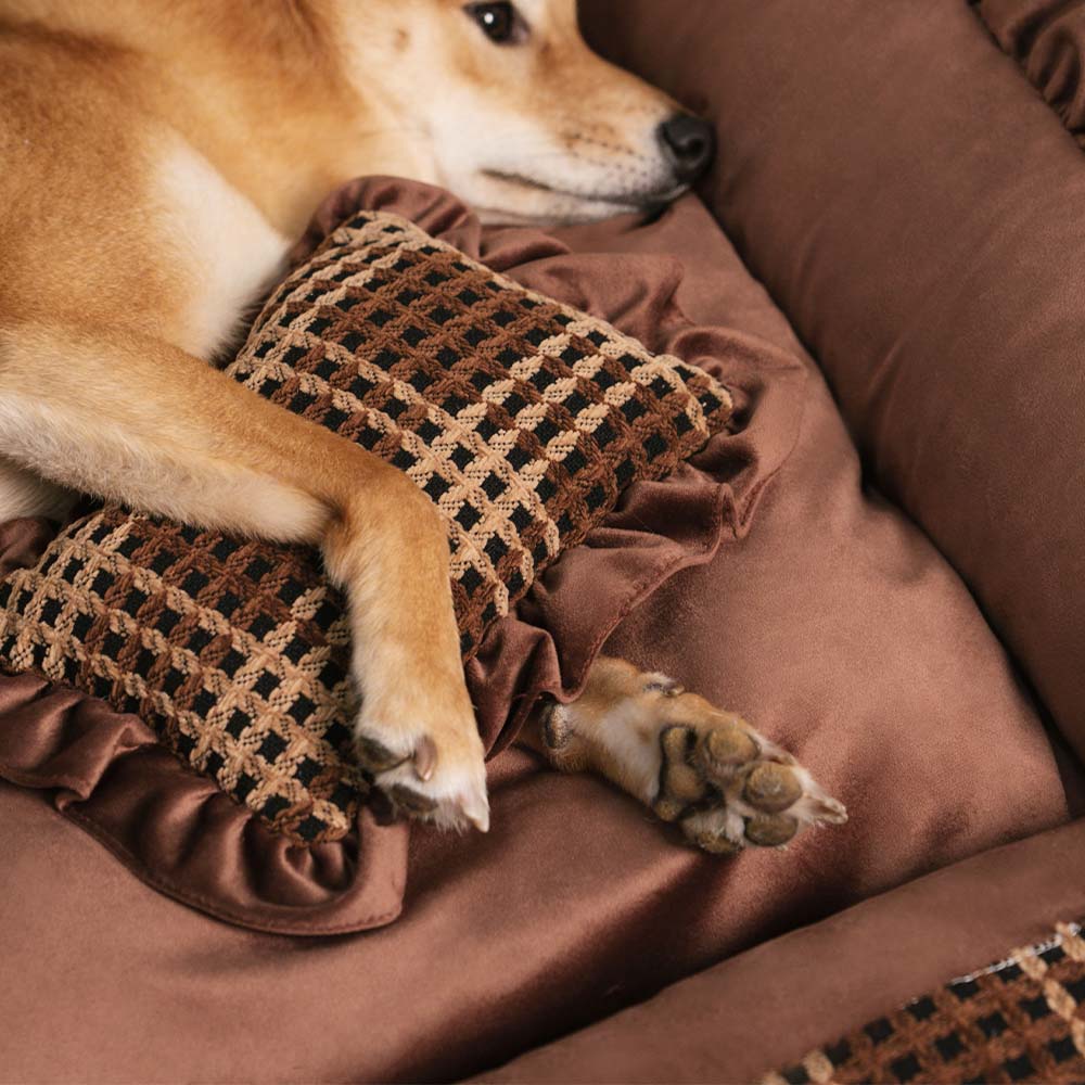 Classico lussuoso lavabile floreale accogliente cuscino per cani cuscino per cani da letto- nacquere