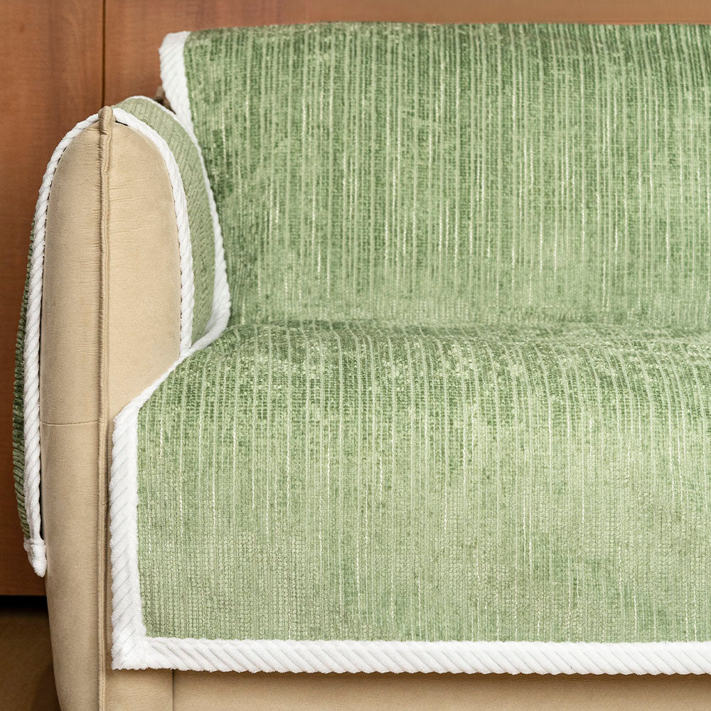 Protector de muebles de alfombra de mascotas a rayas a rayas de toda la temporada con cubierta del sofá del reposabrazos: manténgase quieto