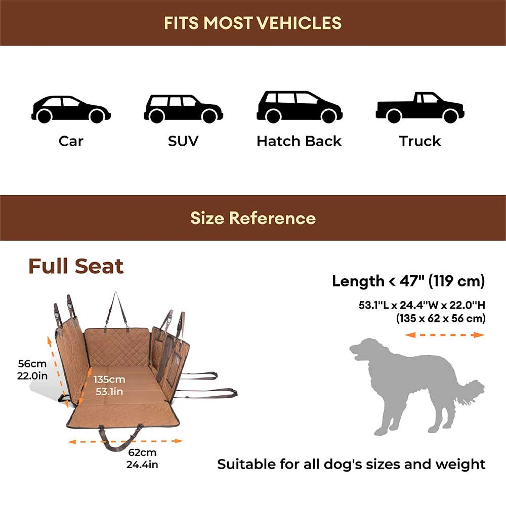 Cubierta de asiento de auto para hamacas para perros de hamaca de cuero de cuero sintético con alfombra