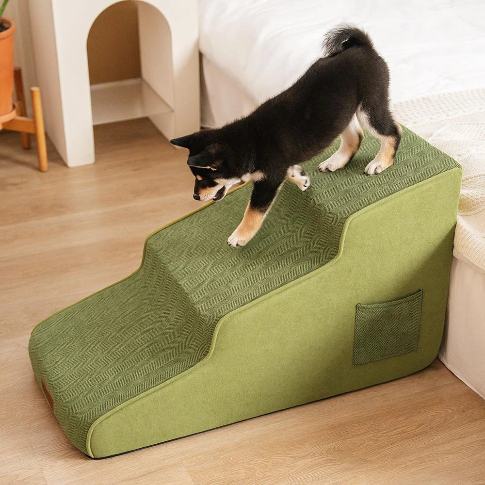 Chenille Extra Wide Non-Slip Removable Sponge Pet Stairs - SafeRamp