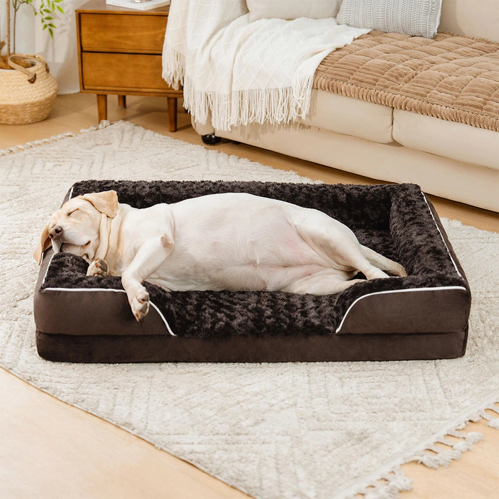 Cama de perros ortopédica de soporte envolvente impermeable desmontable