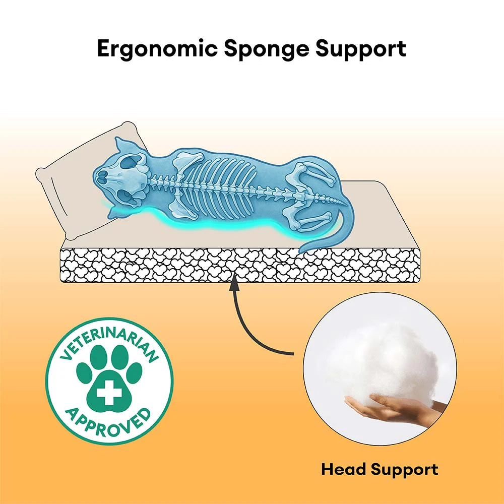 Fluffy espesa espesa cama tranquilizadora con almohada