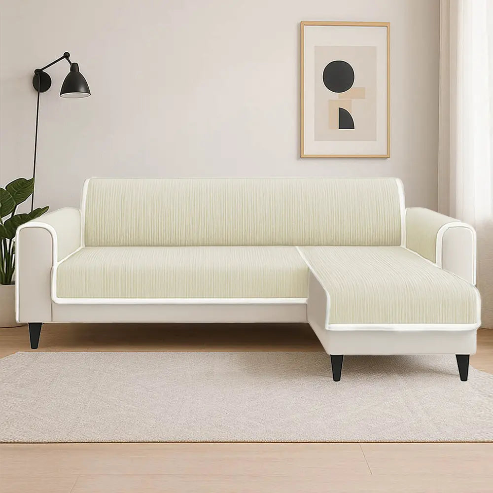 Protector de muebles de alfombra de mascotas a rayas a rayas de toda la temporada con cubierta del sofá del reposabrazos: manténgase quieto