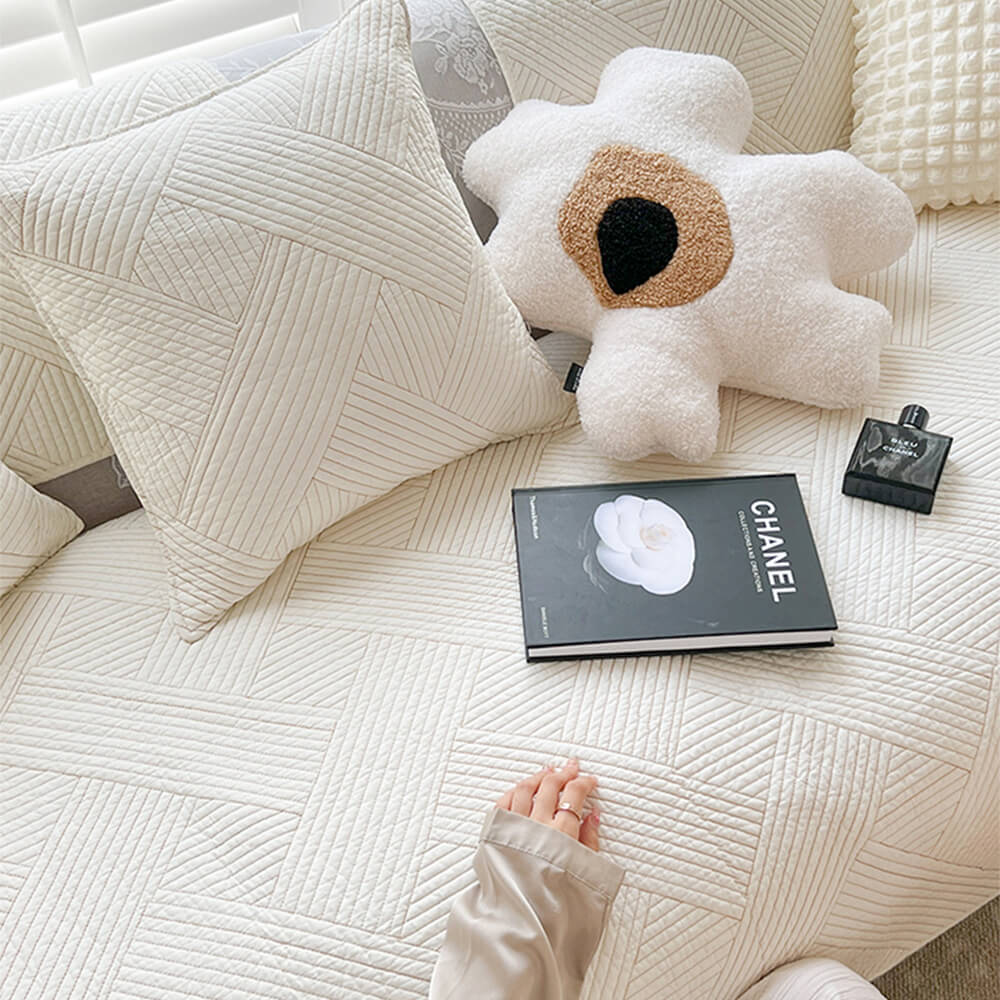 Cubierta de sofá de algodón sólido de algodón sólido de algodón sólido para todas las estaciones