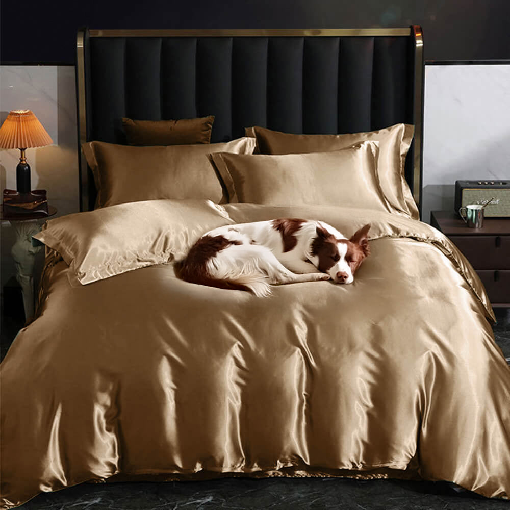 Sceszione di lussuosa foglio di raso a doppia faccia lucido di raffreddamento