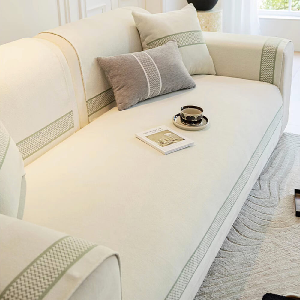 Coperchio di divano a graffio di Chenille Jacquard Wide Edge Design