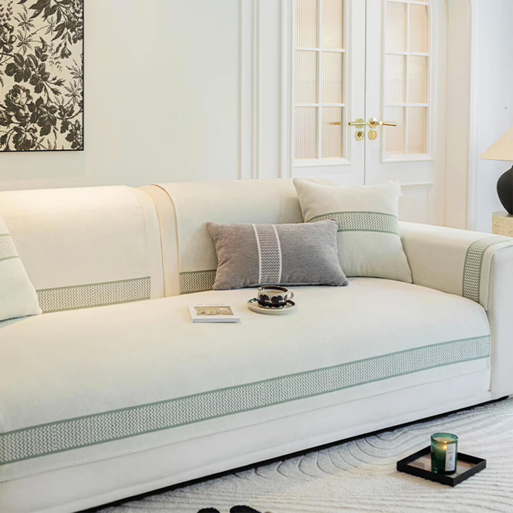 Coperchio di divano a graffio di Chenille Jacquard Wide Edge Design