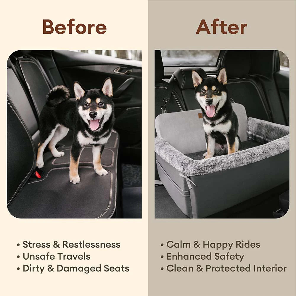 Travel Safety All-Season Bolster Dog Car Seat Bed - BaseCamp