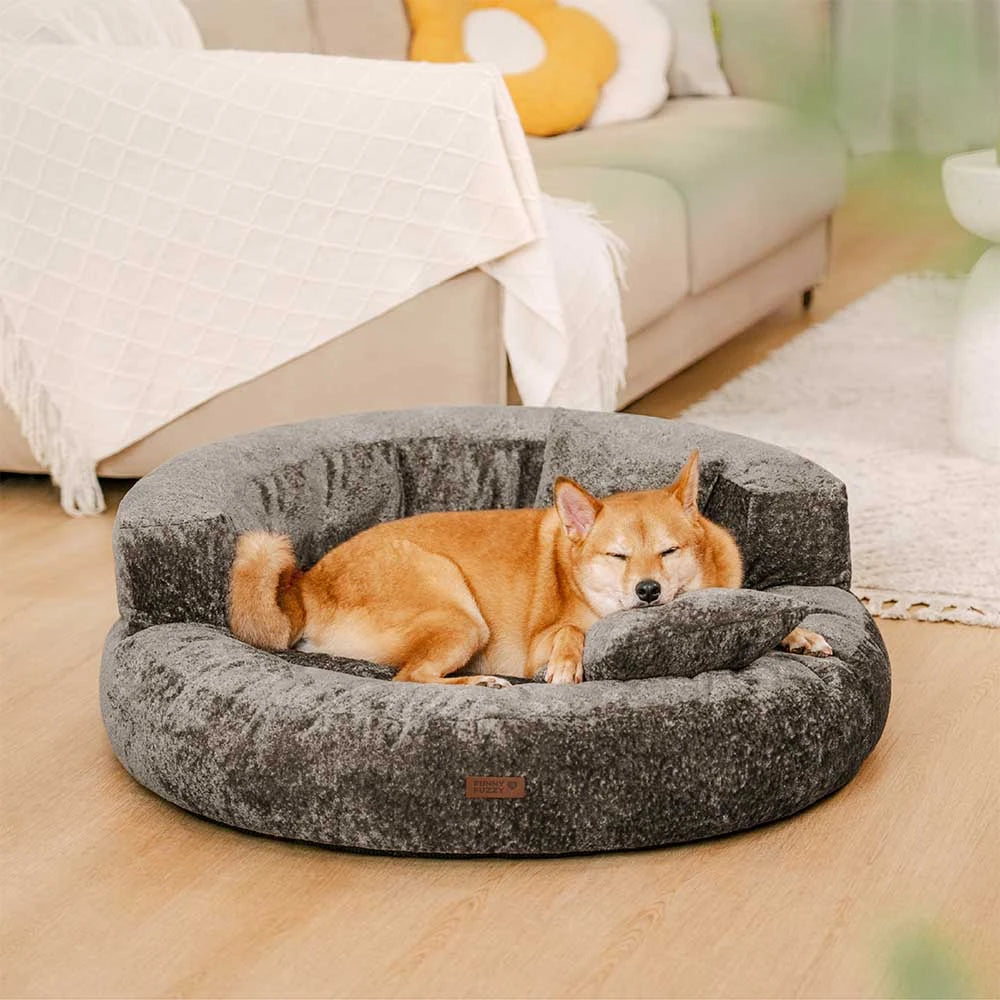 Luxe Diamond Velvet extraíble cama ortopédica para perros con almohada - Dreamnest