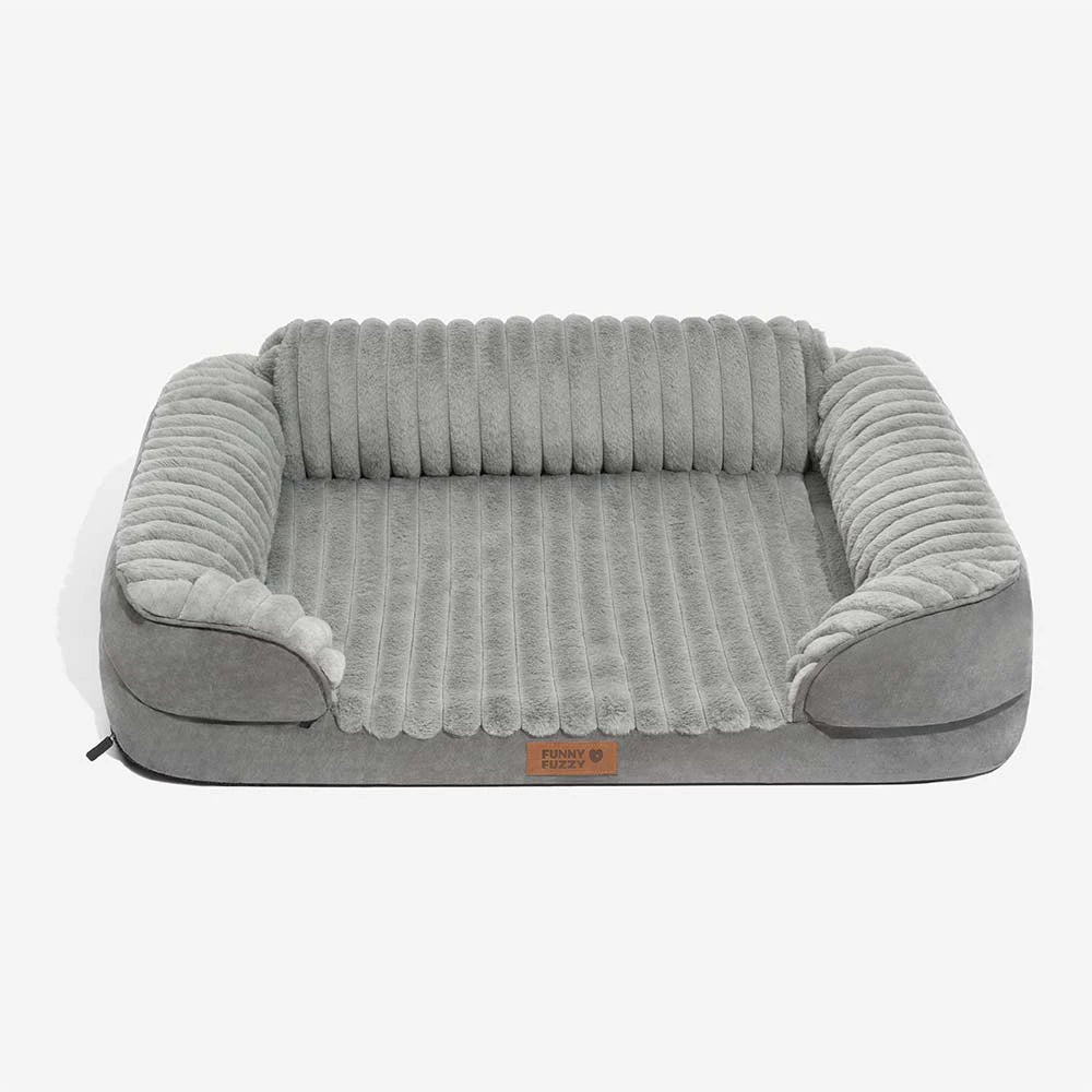 Fluffy Plush Orthopedic Washable Bolster Dog Bed - ComfyPaws