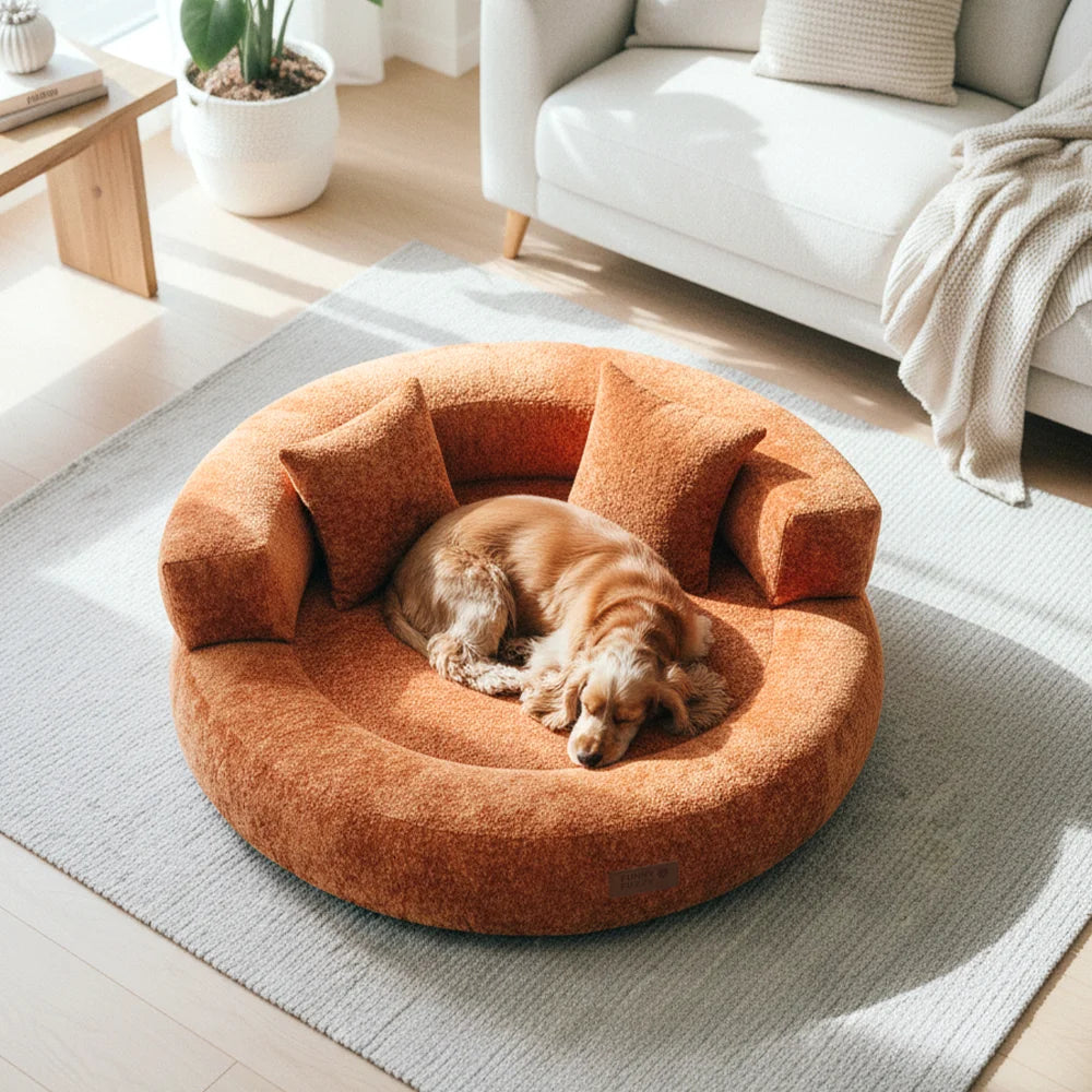 Luxe Diamond Velvet extraíble cama ortopédica para perros con almohada - Dreamnest