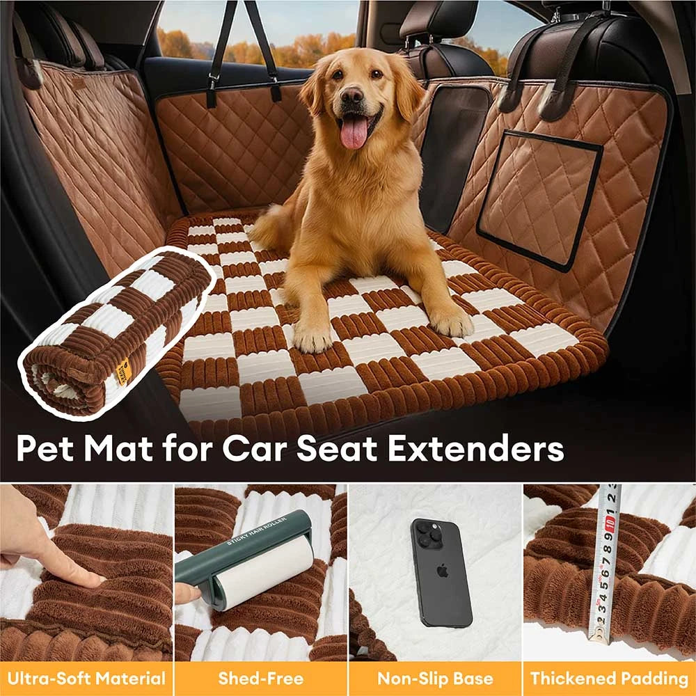 Cubierta de asiento de auto para hamacas para perros de hamaca de cuero de cuero sintético con alfombra