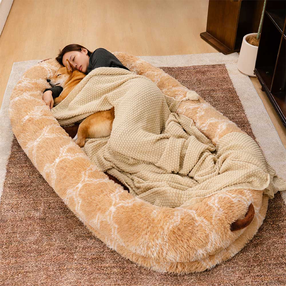 Cama clásica de perros humanos de donas súper grandes y esponjosas - Cuddle Cradle