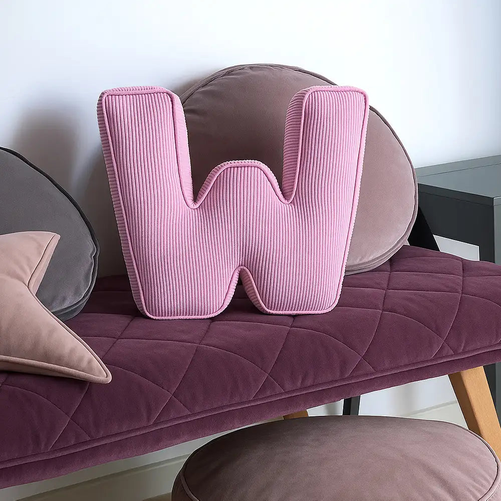 Corduroy Soft Hugging Letter Sofa Pillow