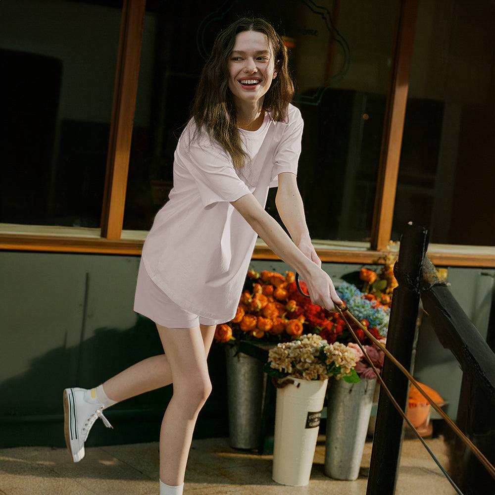 Coppia a manica corta a colori a colore puro ecologico resistente agli animali domestici.