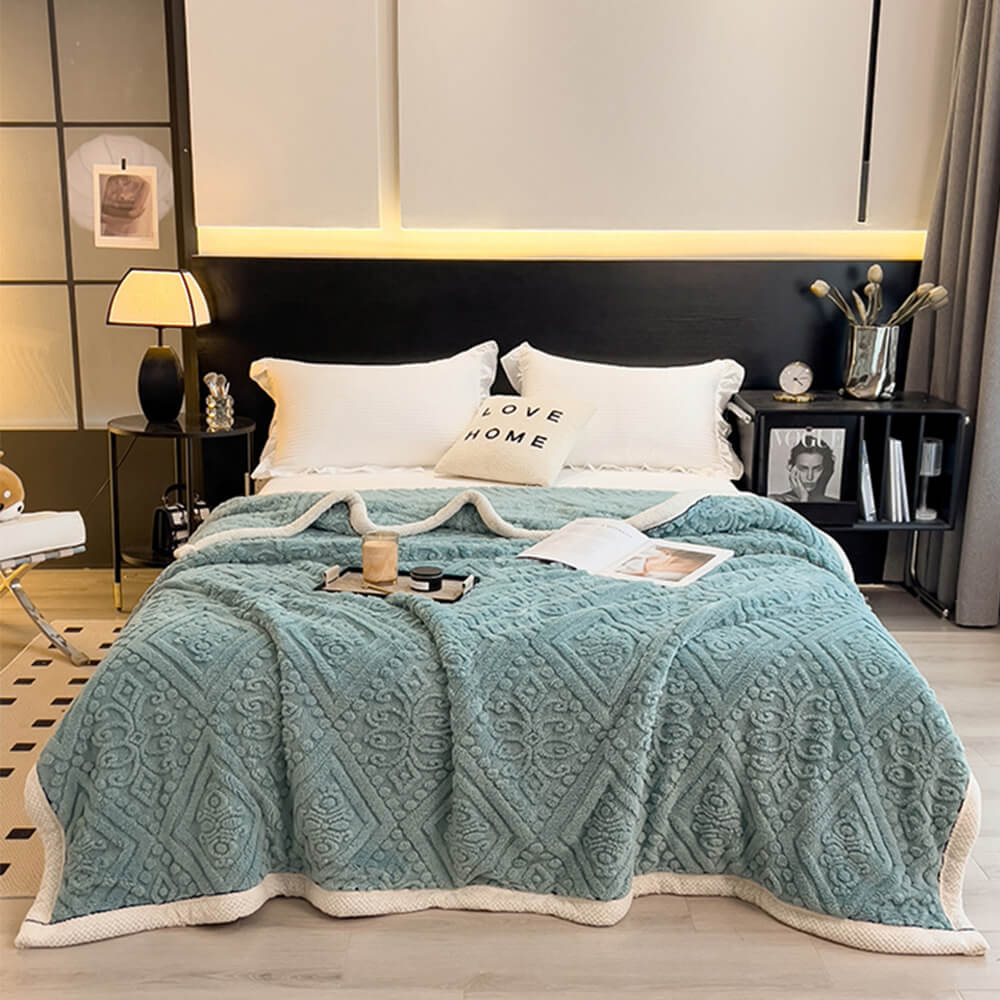 Coperta in pile morbida in velluto in rilievo in rilievo barocco