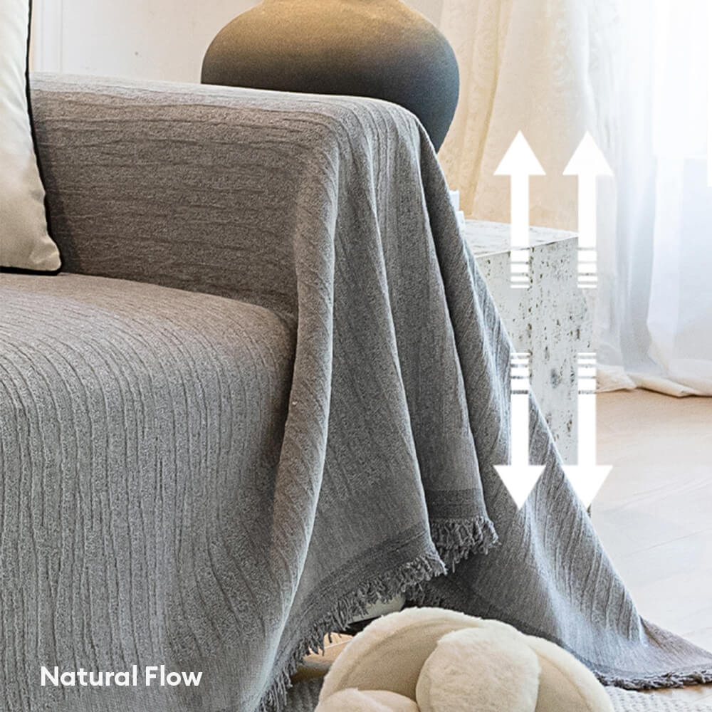 Cubierta de sofá anti-scratch de tiro con textura con textura de crema chenille