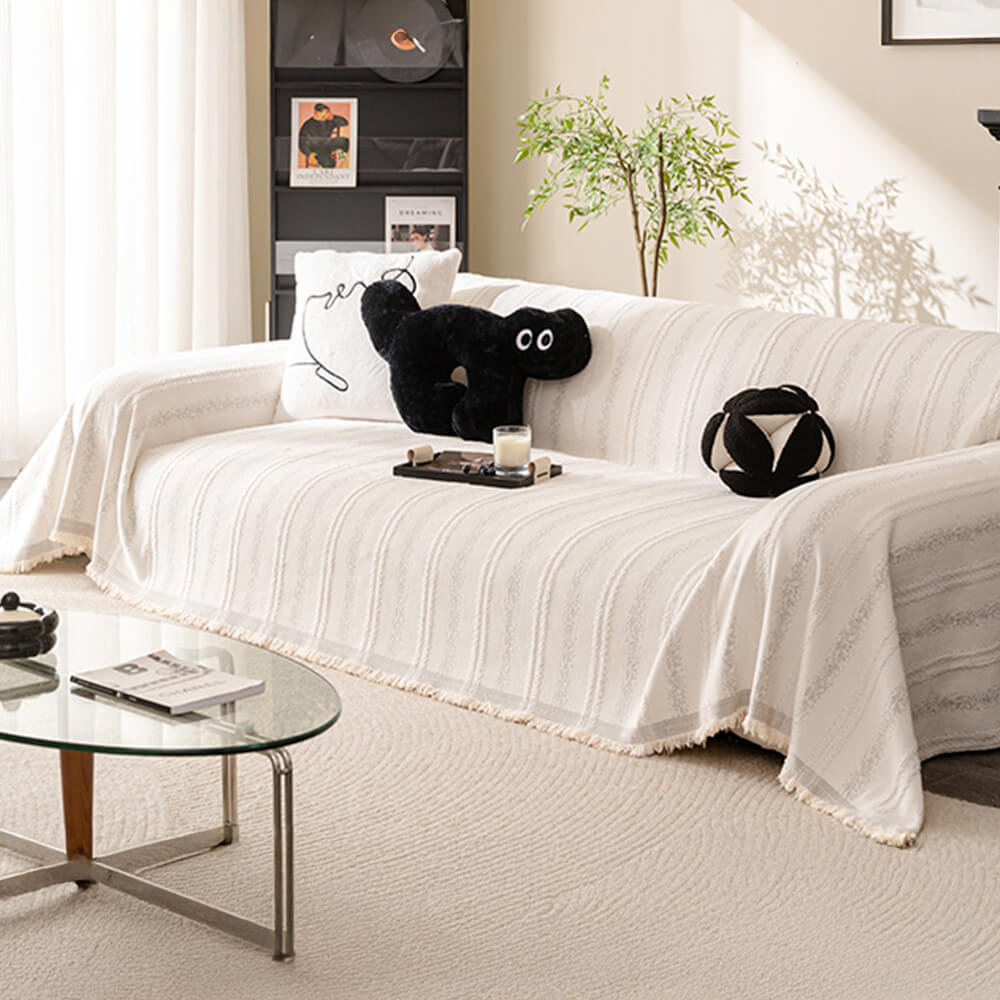 Cubierta de sofá de lanza de chenilla de borla decorativa