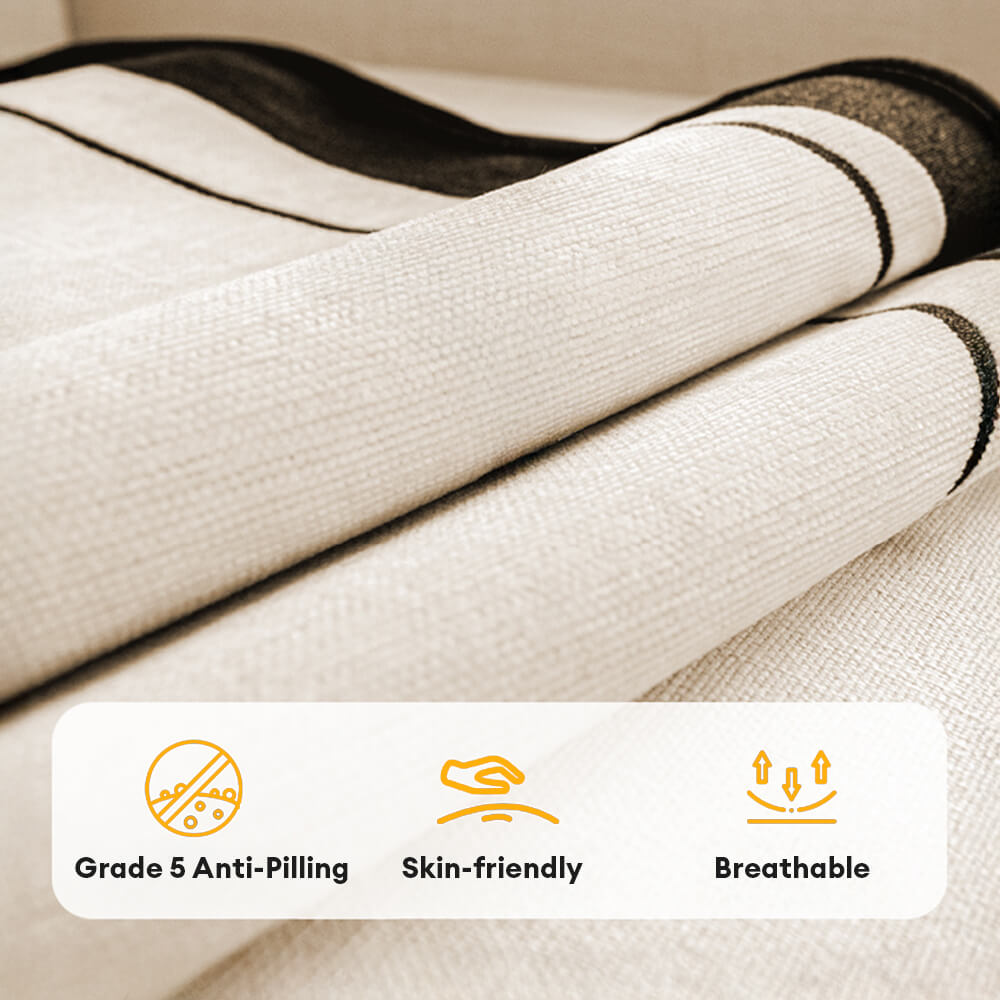 Cubierta de sofá anti-deslizamiento duradera de patrón de espiga con molduras onduladas-resistente a los rasguños de mascotas