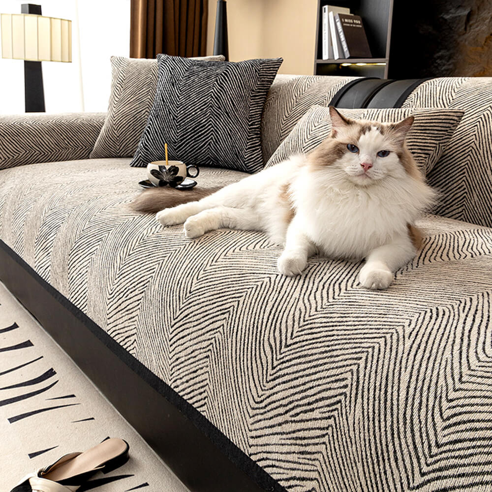 Patrón de árbol irregular cubierta de sofá de chenilla gruesa