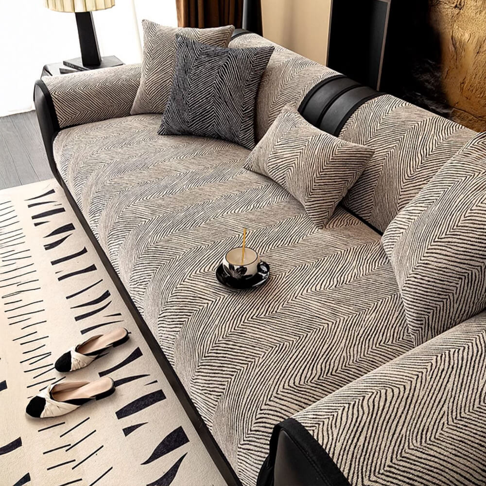 Patrón de árbol irregular cubierta de sofá de chenilla gruesa