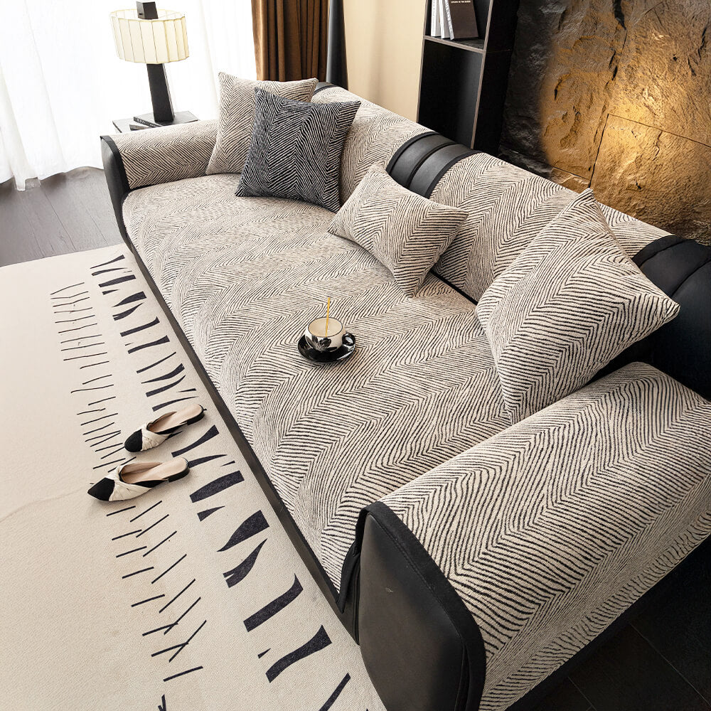 Patrón de árbol irregular cubierta de sofá de chenilla gruesa