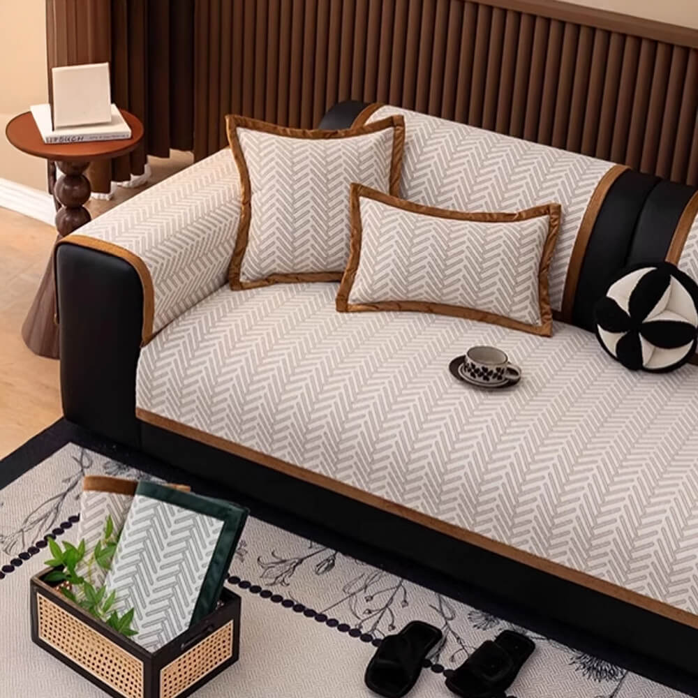 Cubierta moderna de Herringbone Chenille Chenille anti-scratch sin deslizamiento