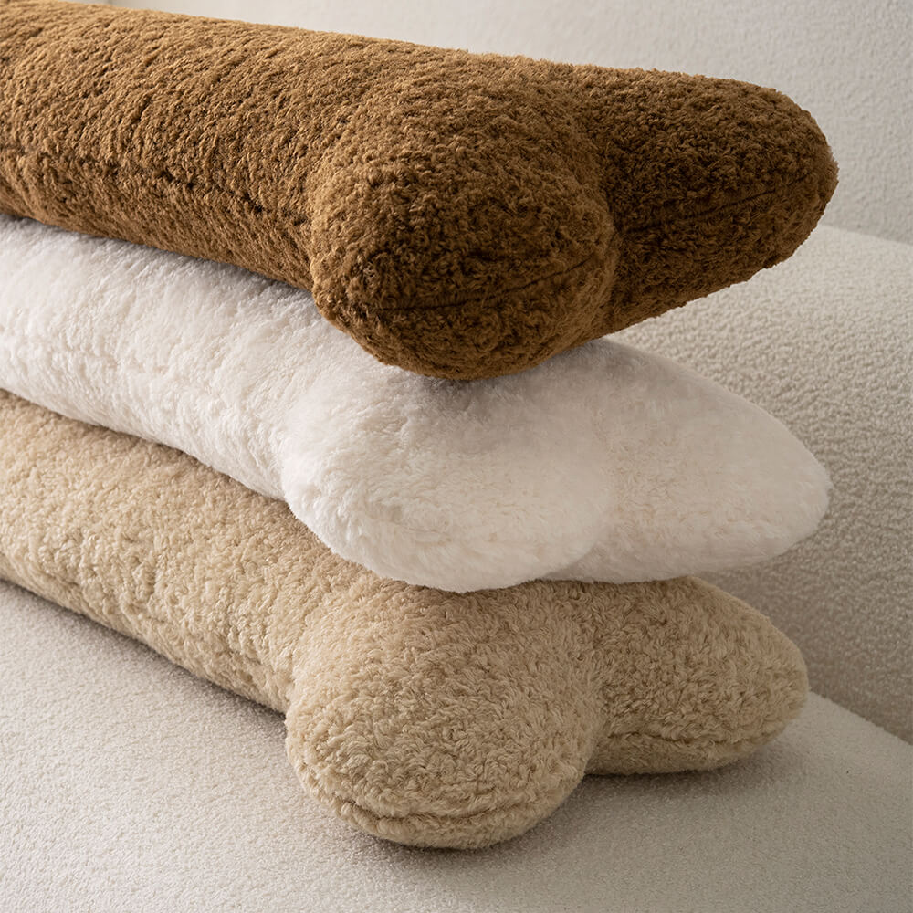 Peluga di divano a forma di osso cuscino decorativo morbido