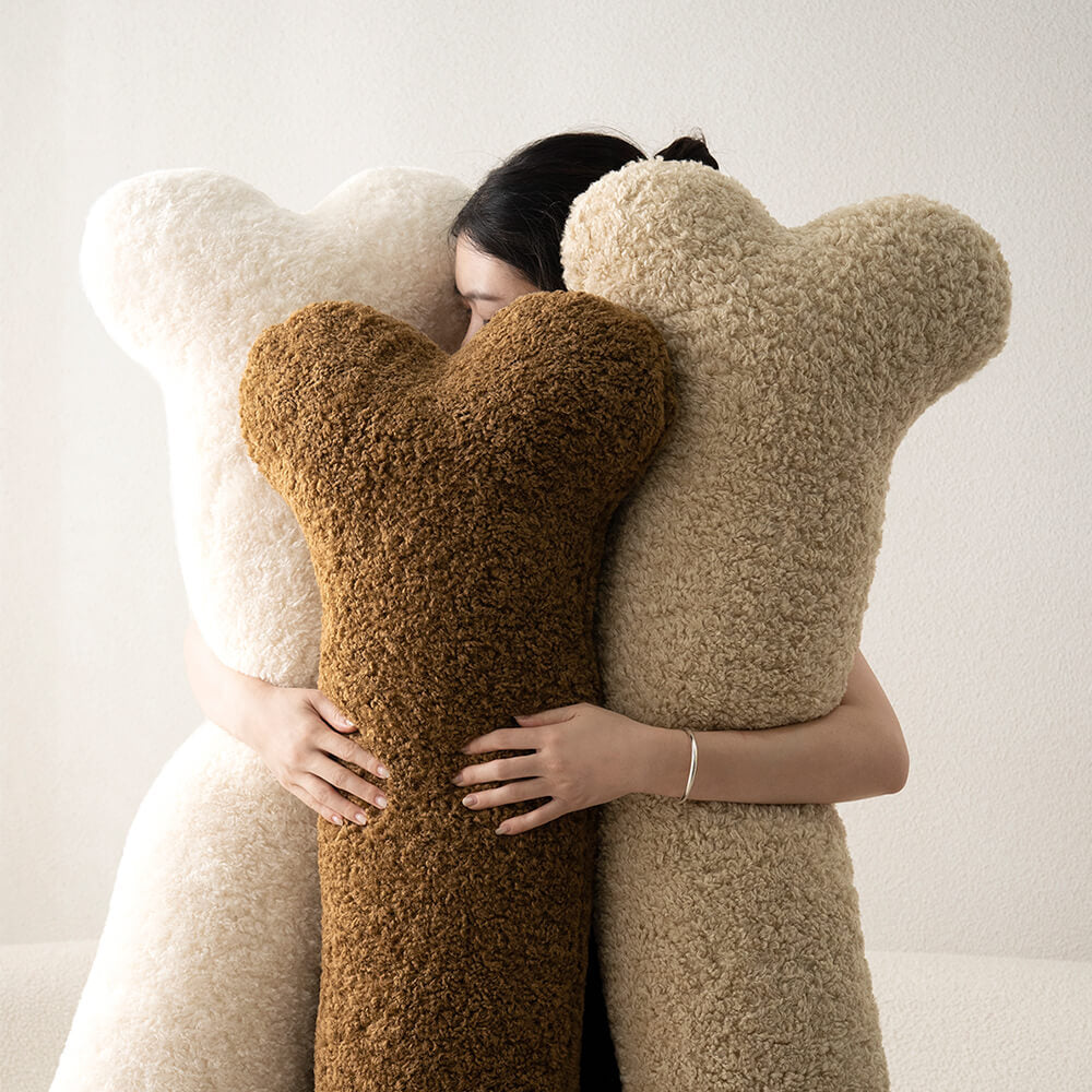 Peluga di divano a forma di osso cuscino decorativo morbido