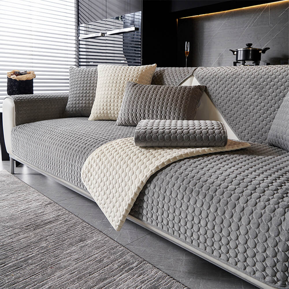 Coperchio di divano traspirante non slip traspirante in pelle scamosciata in pelle scamosciata.