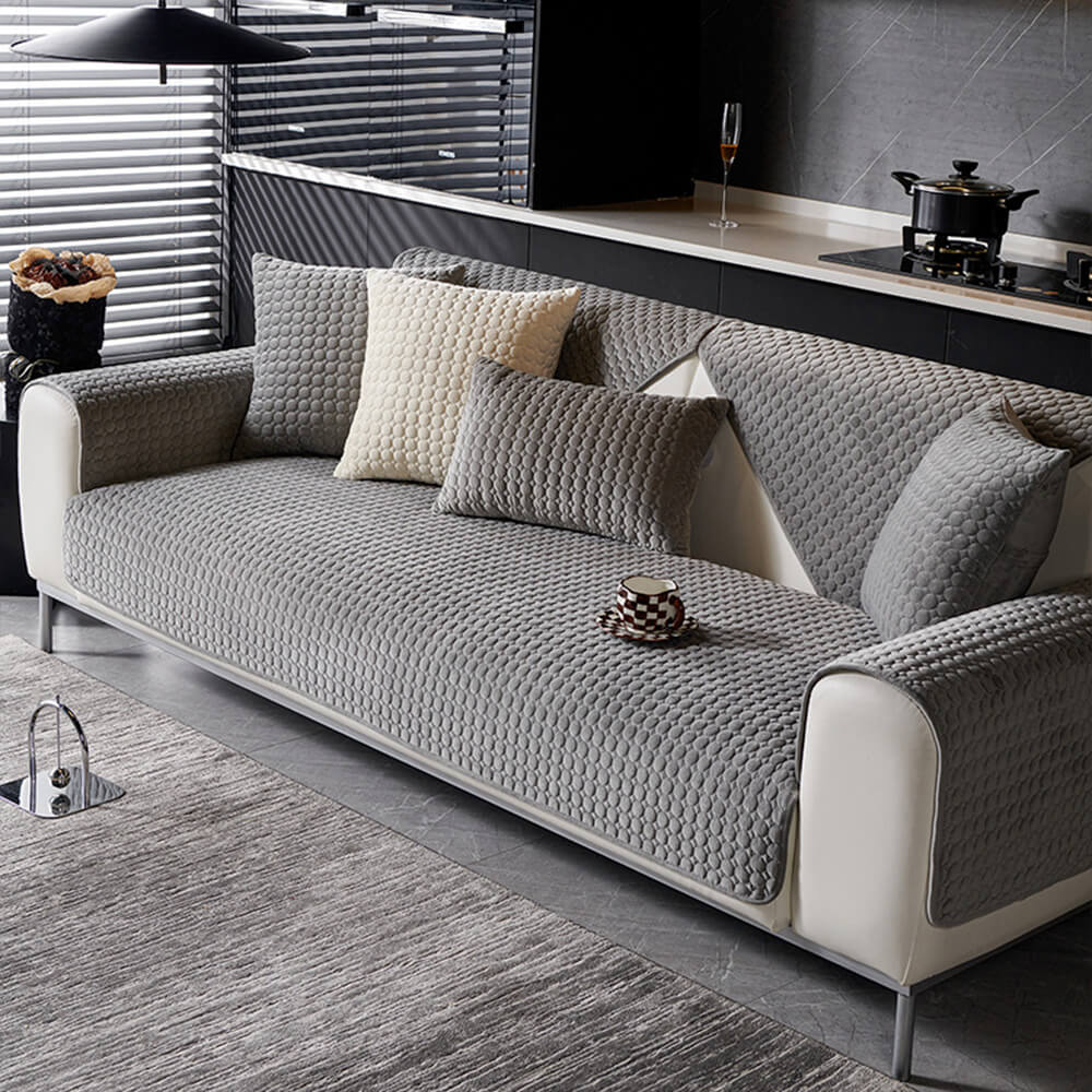 Coperchio di divano traspirante non slip traspirante in pelle scamosciata in pelle scamosciata.