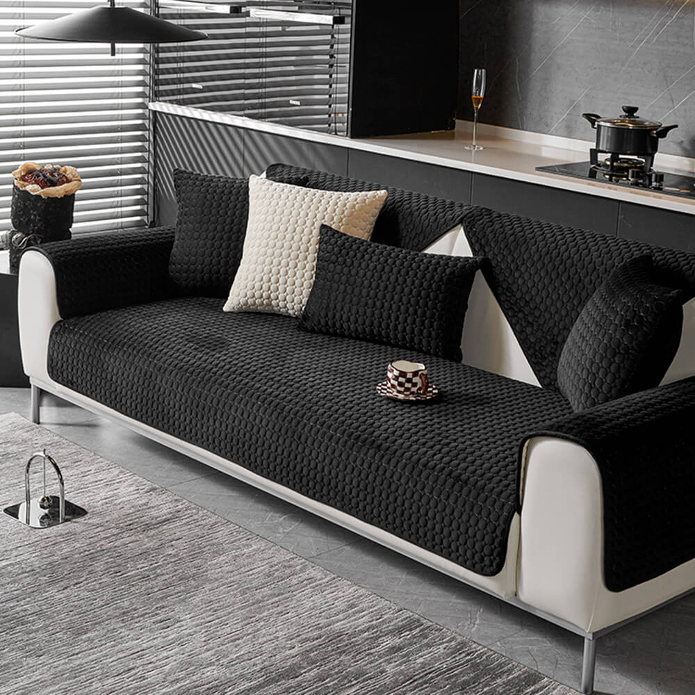 Coperchio di divano traspirante non slip traspirante in pelle scamosciata in pelle scamosciata.