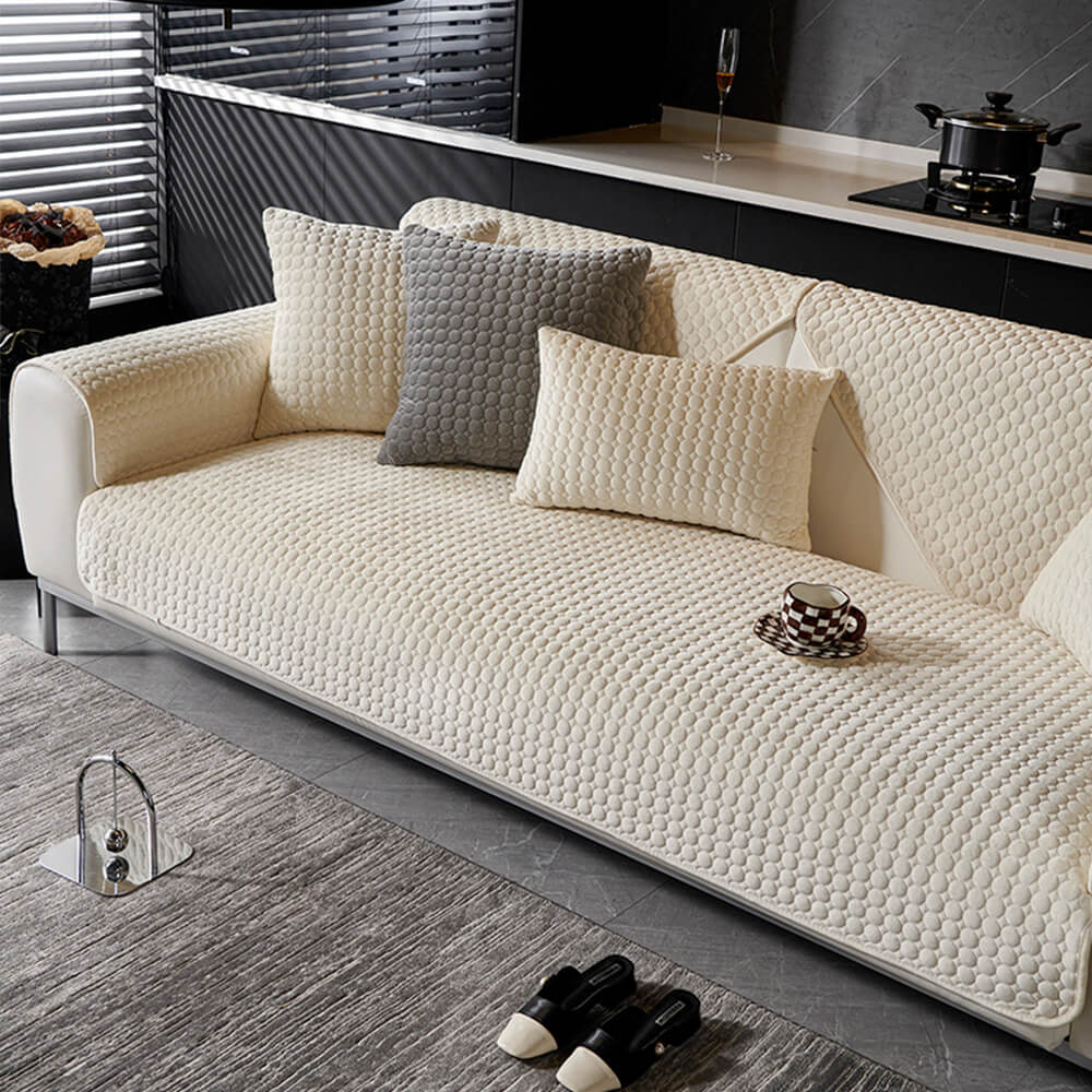 Coperchio di divano traspirante non slip traspirante in pelle scamosciata in pelle scamosciata.