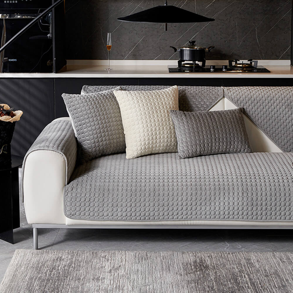 Coperchio di divano traspirante non slip traspirante in pelle scamosciata in pelle scamosciata.