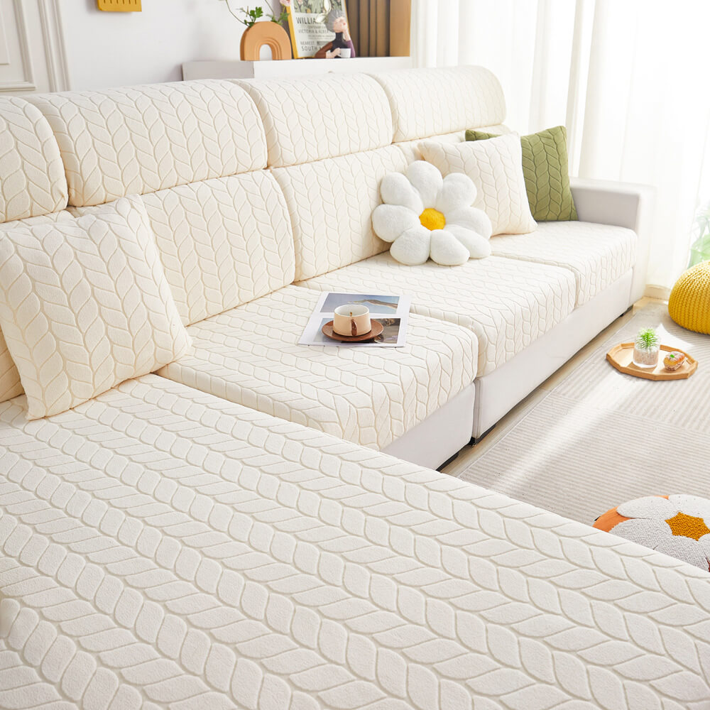 Texture foglia di grano per tutta la stagione elastico universale piena protezione di divano magico