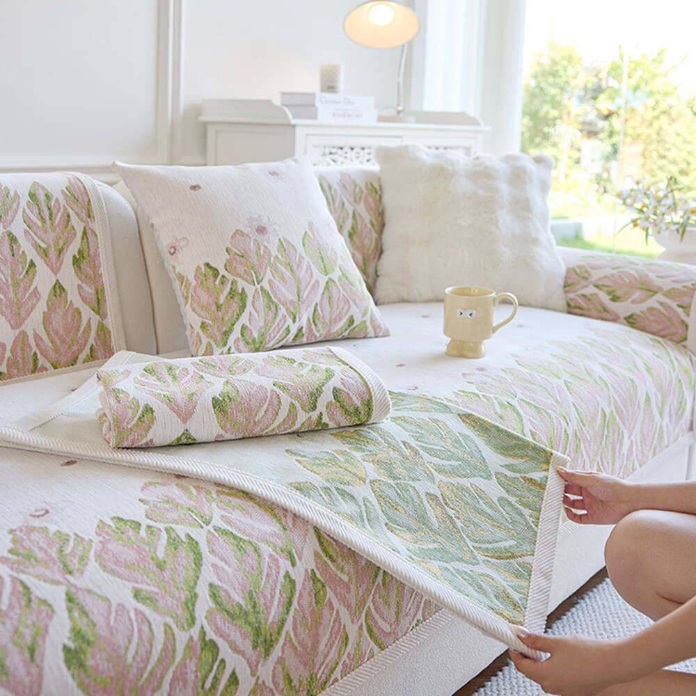 Chenille diseño botánico romántico