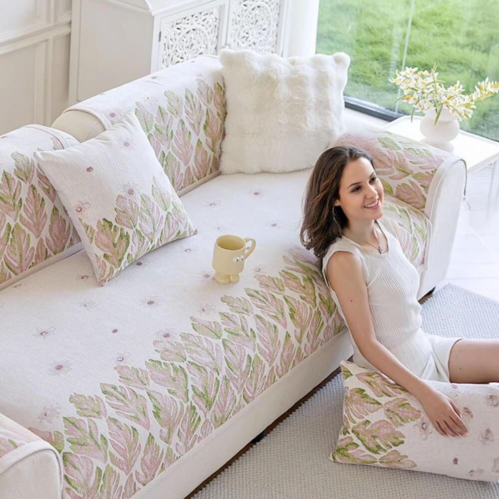 Chenille diseño botánico romántico