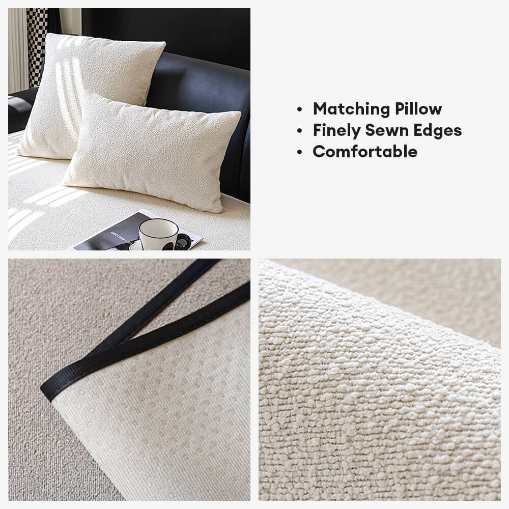 Water-repellent Teddy Fleece Non-Slip Straight Couch Cover
