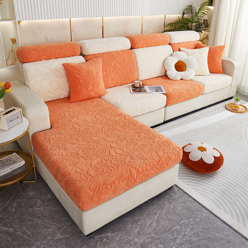 Coperchio di divano di divano di divano a velluto in velluto floreale