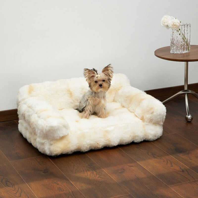 Fluffy Plush espesada acogedora cama calmante de mascotas para perro sofá cama de gato