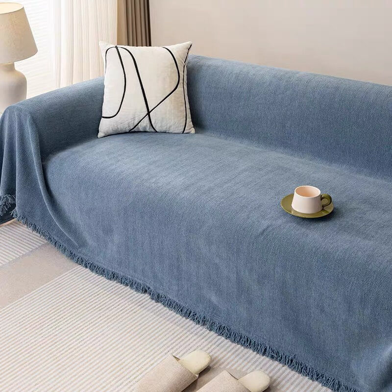 Cobertura completa Herringbone Chenille Sofá Protección de la cubierta del sofá resistente al desgaste