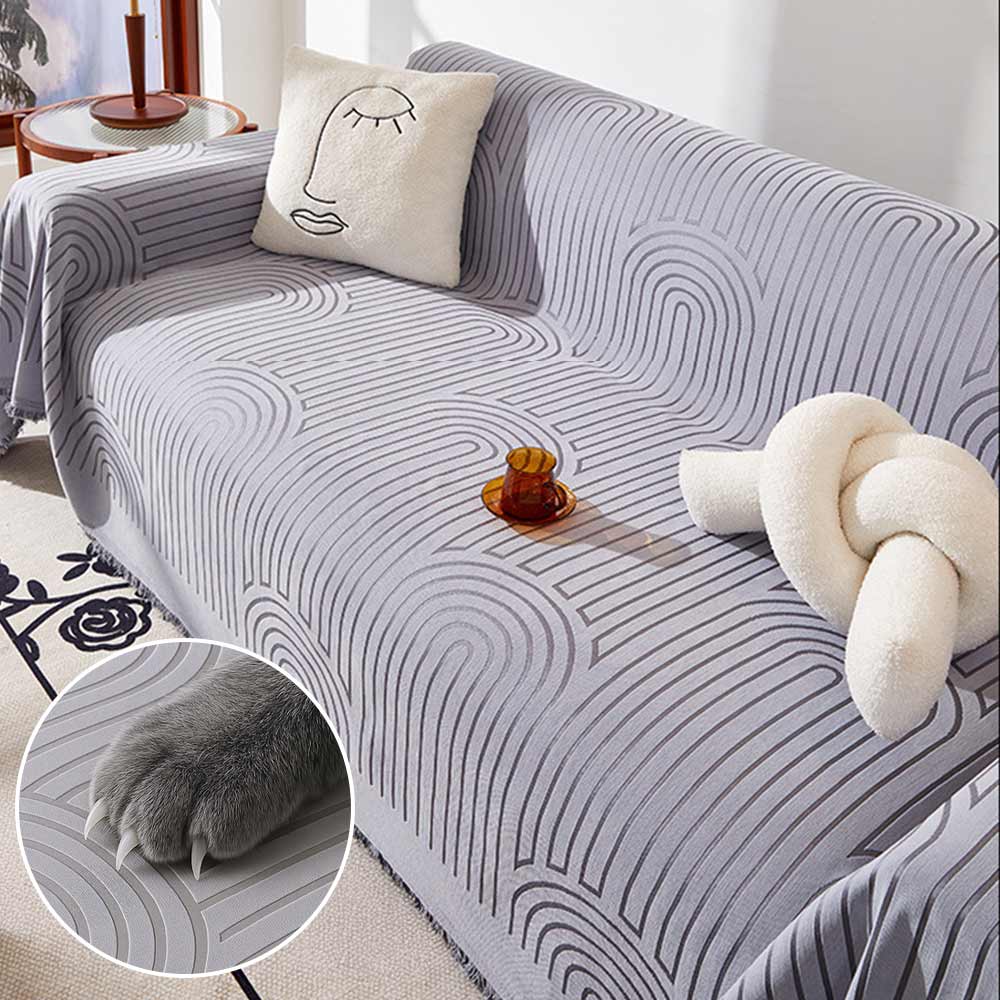 Motif de arco minimalista Tapa de sofá Chenille resistente a los arañazos