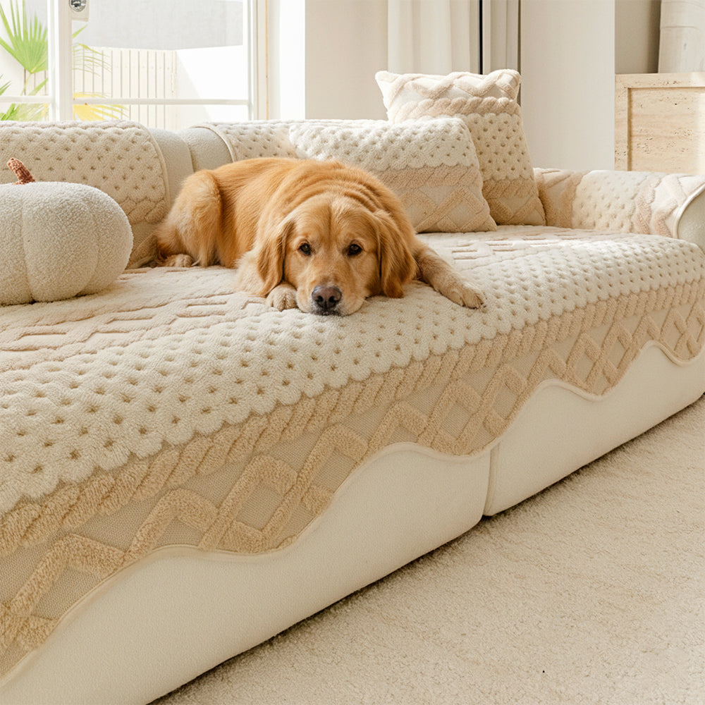 Cookie Comfortable Plush Skin-Friendly Non-Slip Couch Cover